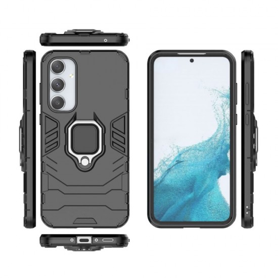 Funda De Silicona Antigolpes Armor Carbon Samsung Galaxy A35 5G Negro Ring Armor Funda De Silicona Antigolpes Armor Carbon Samsung Galaxy A35 5G Negro Ring Armor