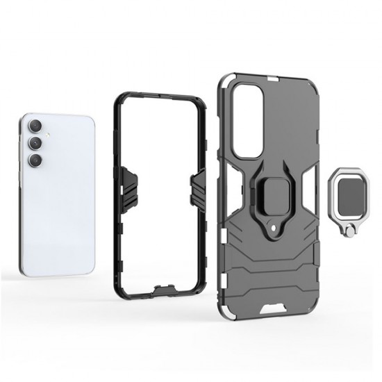 Funda De Silicona Antigolpes Armor Carbon Samsung Galaxy A35 5G Negro Ring Armor Funda De Silicona Antigolpes Armor Carbon Samsung Galaxy A35 5G Negro Ring Armor