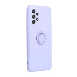 Capa Silicone Com Anel De Dedo Samsung Galaxy A53 5g Lilás Com Protetor De Câmera