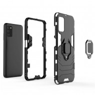 Samsung Galaxy A03s Black With Finger Ring Armor Silicone Case