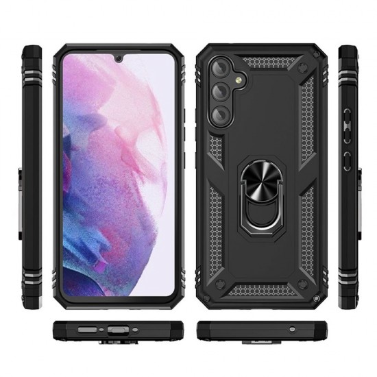 Samsung Galaxy A54 5G Black TPU Finger Ring Anti-Shock Silicone Case