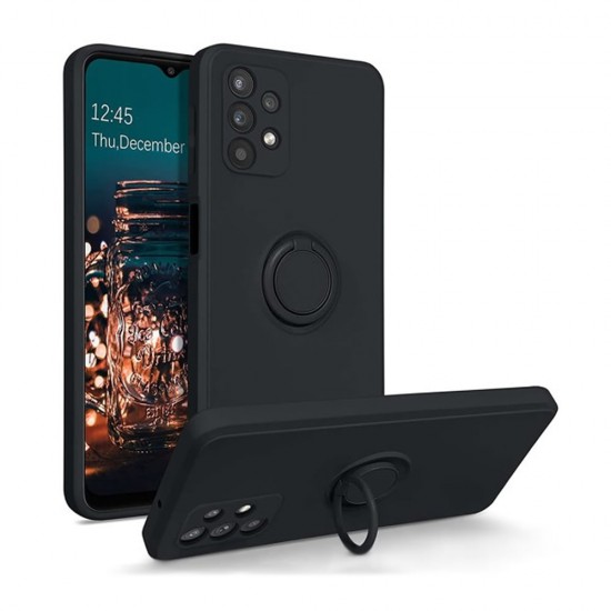 Samsung Galaxy A53 5G Black With Camera Protector And Ring Holder Silicone Case Samsung Galaxy A53 5G Black With Camera Protector And Ring Holder Silicone Case