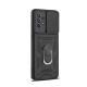 Samsung Galaxy A13 4G Black Finger Ring TPU Silicone Case With Camera Protector And Sliding Window Samsung Galaxy A13 4G Black Finger Ring TPU Silicone Case With Camera Protector And Sliding Window