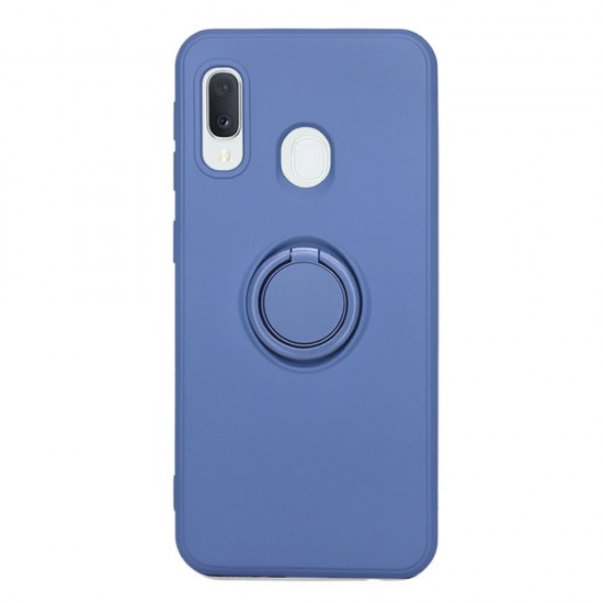 Samsung Galaxy A20E/A202 Dark Blue With Finger Ring Silicone Case Samsung Galaxy A20E/A202 Dark Blue With Finger Ring Silicone Case