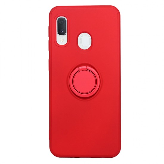 Samsung Galaxy A20E/A202 Red With Finger Ring Silicone Case Samsung Galaxy A20E/A202 Red With Finger Ring Silicone Case