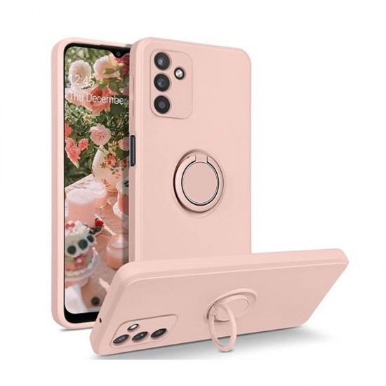 Capa Silicone Com Anel De Dedo Samsung Galaxy A24 4g/A25 5g Rosa Com Protetor De Câmera Capa Silicone Com Anel De Dedo Samsung Galaxy A24 4g/A25 5g Rosa Com Protetor De Câmera