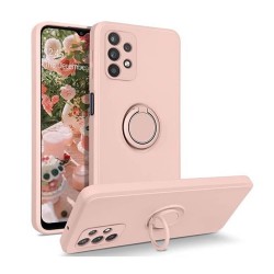 Capa Silicone Com Anel De Dedo Samsung Galaxy A23 Rosa Com Protetor De Câmera