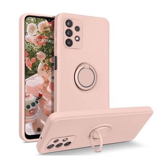Capa Silicone Com Anel De Dedo Samsung Galaxy A23 Rosa Com Protetor De Câmera Capa Silicone Com Anel De Dedo Samsung Galaxy A23 Rosa Com Protetor De Câmera