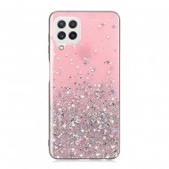 Samsung Galaxy A22 4g A225 Pink Bling Glitter Silicone Case