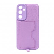 Samsung Galaxy A35 5G Lilac Hard Silicone Case With Camera Protector And Card Holder