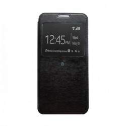 Candy Window Flip Cover Samsung Galaxy A8 Plus Black Case