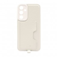 Samsung Galaxy A35 5G White Hard Silicone Case With Camera Protector And Card Holder