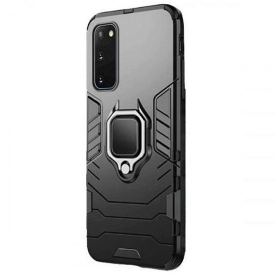 Capa Silicone Anti-Choque Armor Carbon Samsung Galaxy S20 Plus / G985 Preto Ring Armor Case