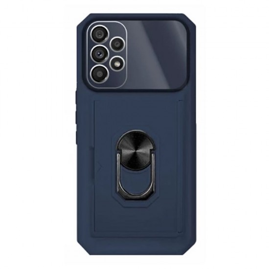 Capa Silicone Dura E Metal Kickstand Samsung Galaxy A13 4g Azul Com Protetor De Câmera E Bolsa Para Cartão Capa Silicone Dura E Metal Kickstand Samsung Galaxy A13 4g Azul Com Protetor De Câmera E Bolsa Para Cartão
