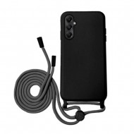 Samsung Galaxy A55 5G Black Robust Silicone Case With String