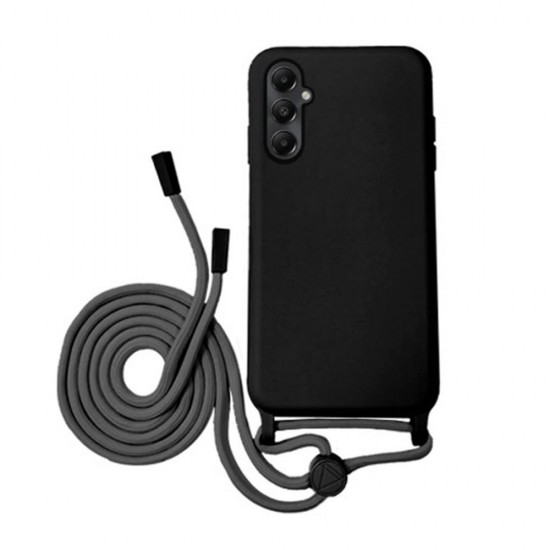 Capa Silicone Samsung Galaxy A55 5g Preto Robusta Com Corda Capa Silicone Samsung Galaxy A55 5g Preto Robusta Com Corda