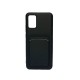 Capa Silicone Gel Samsung A02s Preto Bolsa Para Cartao