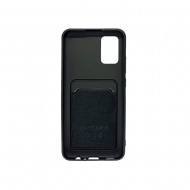 Capa Silicone Gel Samsung Galaxy A02s Preto Bolsa Para Cartão