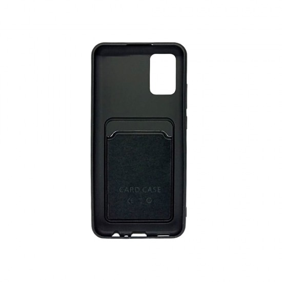 Capa Silicone Gel Samsung A02s Preto Bolsa Para Cartao