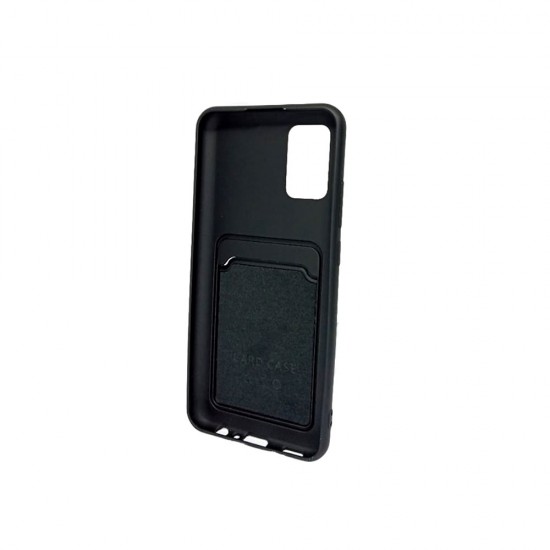 Capa Silicone Gel Samsung A02s Preto Bolsa Para Cartao