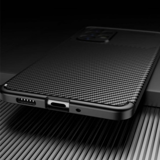 Capa Silicone Gel Carbon Samsung Galaxy A33 5g Preto Vennus Auto Focus Com Protetor De Câmera