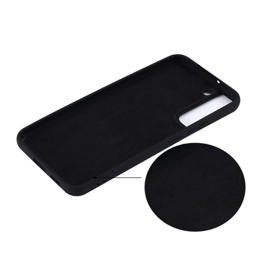 Capa Silicone Gel Samsung Galaxy S22 Preto Com Protetor De Câmera Robusta