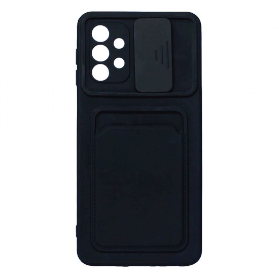 Capa Silicone Gel Samsung Galaxy A32 5g A326 Preto Com Protetor De Câmera E Bolsa Para Cartão Capa Silicone Gel Samsung Galaxy A32 5g A326 Preto Com Protetor De Câmera E Bolsa Para Cartão