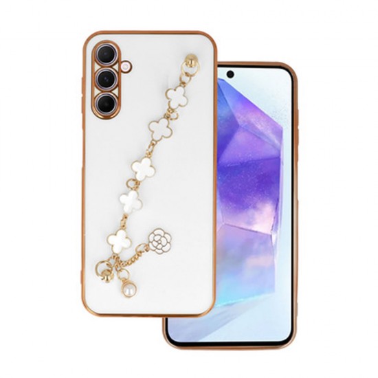 Capa Silicone Gel Samsung Galaxy A14 4g/5g Branco Com Protetor De Câmera E Corrente Design 3 Capa Silicone Gel Samsung Galaxy A14 4g/5g Branco Com Protetor De Câmera E Corrente Design 3