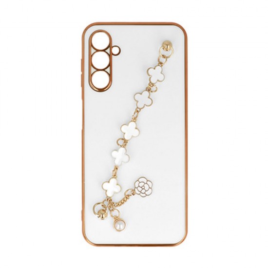 Capa Silicone Gel Samsung Galaxy A14 4g/5g Branco Com Protetor De Câmera E Corrente Design 3 Capa Silicone Gel Samsung Galaxy A14 4g/5g Branco Com Protetor De Câmera E Corrente Design 3