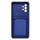 Samsung Galaxy A32 5G A326 Blue With Camera Protector And Pocket For Cards Silicone Gel Case