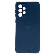 Samsung Galaxy A33 5G Blue Heart With Camera Protector Silicone Gel Case