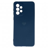 Capa Silicone Gel Samsung Galaxy A33 5g Azul Heart Com Protetor De Câmera