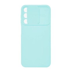 Capa Silicone Gel Samsung Galaxy A25 5g/A24 4g Verde Turquesa Com Protetor De Câmera E Janela Deslizante