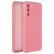 Capa Silicone Gel Samsung Galaxy S21 Rosa Com Protetor De Camera