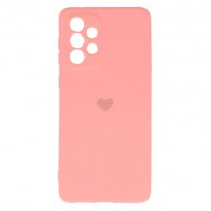Samsung Galaxy A33 5G Pink Heart With Camera Protector Silicone Gel Case