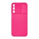 Capa Silicone Gel Samsung Galaxy A25 5g/A24 4g Rosa Choque Com Protetor De Câmera E Janela Deslizante