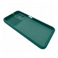 Capa Silicone Gel Samsung Galaxy A14 4g/5g Verde Escuro Com Protetor De Câmera E Janela Deslizante