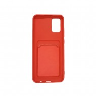 Capa Silicone Gel Samsung Galaxy A02s Vermelho Bolsa Para Cartão