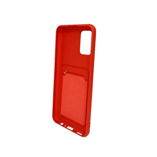 Capa Silicone Gel Samsung Galaxy A02s Vermelho Bolsa Para Cartao