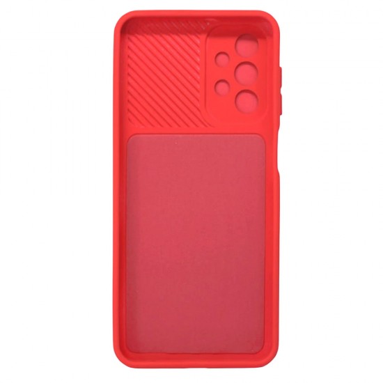 Capa Silicone Gel Samsung Galaxy A23 4g/5g Vermelho Com Protetor De Câmera E Janela Deslizante