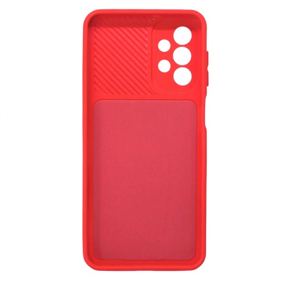 Capa Silicone Gel Samsung Galaxy A23 4g/5g Vermelho Com Protetor De Câmera E Janela Deslizante