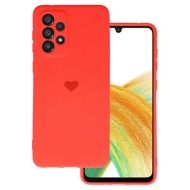 Samsung Galaxy A33 5G Red Heart With Camera Protector Silicone Gel Case