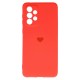 Capa Silicone Gel Samsung Galaxy A33 5g Vermelho Heart Com Protetor De Câmera