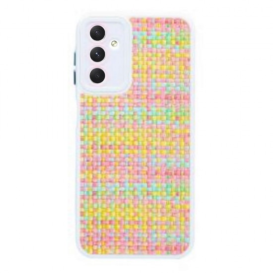 Capa Silicone Gel Samsung Galaxy A54 5g Branco Tecido Tweed Com Protetor De Câmera Capa Silicone Gel Samsung Galaxy A54 5g Branco Tecido Tweed Com Protetor De Câmera