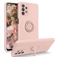 Samsung Galaxy A13 4g Light Pink With Camera Protector, Ring And String Silicone Gel Case