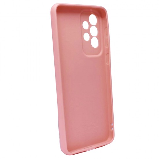 Capa Silicone Gel Samsung Galaxy A33 5g Rosa Com Protetor De Câmera