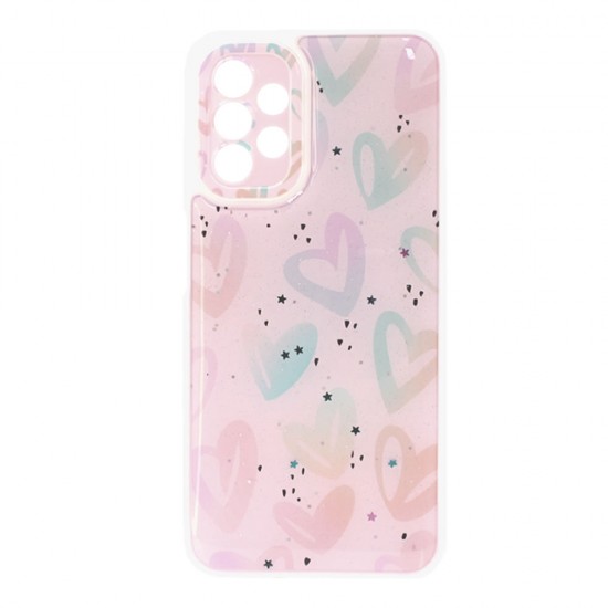 Capa Silicone Dura Samsung Galaxy A13 4g/5g Branco Corações Com Protetor De Câmera Capa Silicone Dura Samsung Galaxy A13 4g/5g Branco Corações Com Protetor De Câmera