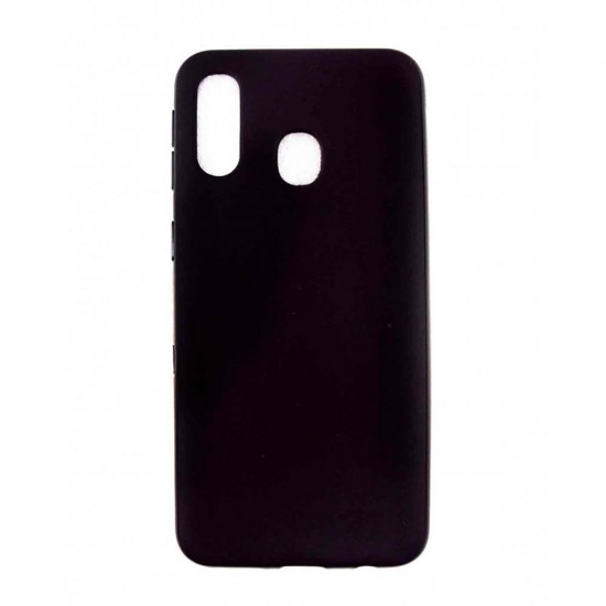 Samsung Galaxy A20 Black Shiny Silicone Gel Case