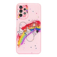 Samsung Galaxy A13 4G/5G Pink Kitty Hard Silicone Case With Camera Protector