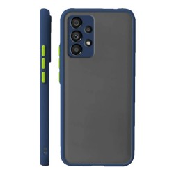 Samsung Galaxy A33 5G Dark Blue Bumper Silicone Gel Case With Camera Protector